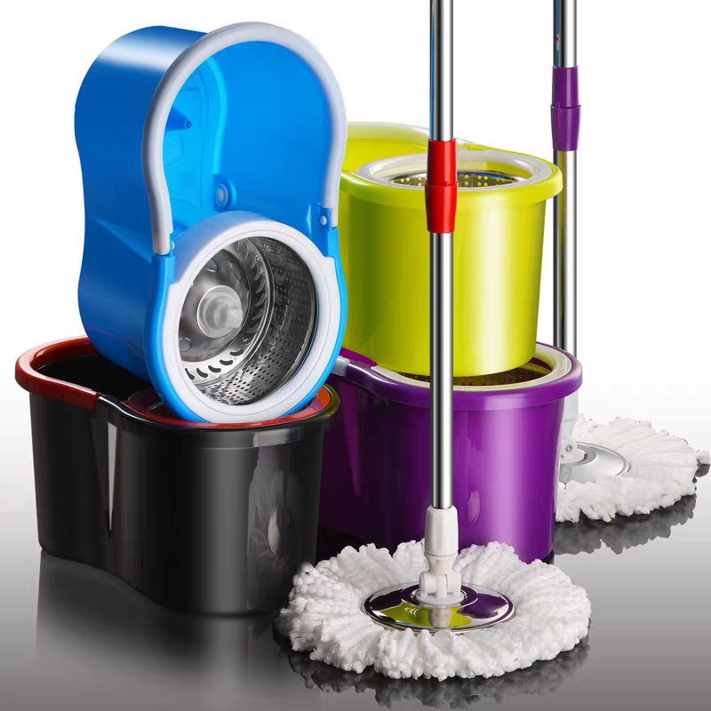 Supero Small 8-Shaped Cleaning Rotating Floor Mop with Stainless Steel Water Bucket