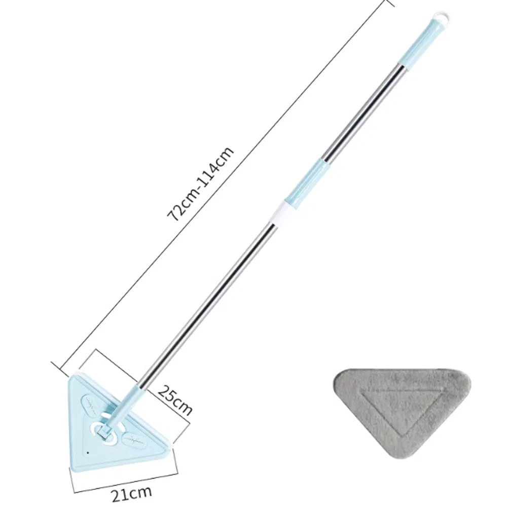 Super 360 Rotating Triangle Household Multipurpose Microfiber Flat Mop for Dry Floor Window Cleaning