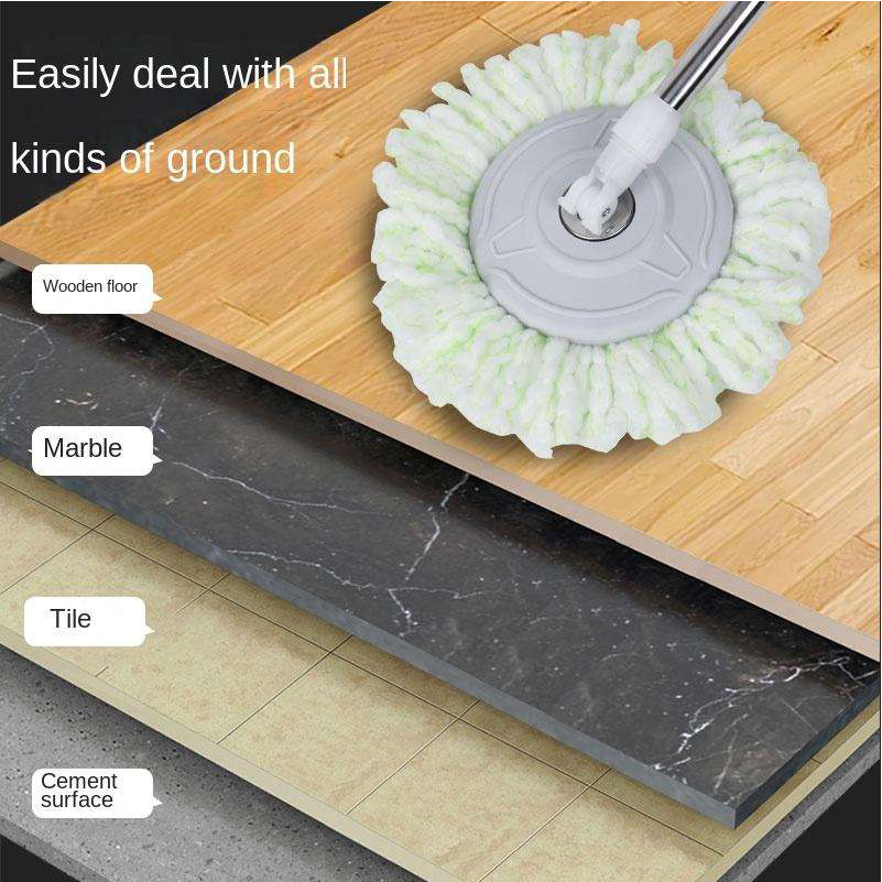 Stainless Steel Handle Double Turbine Spin Mop Hand Pressure Rotation Mop