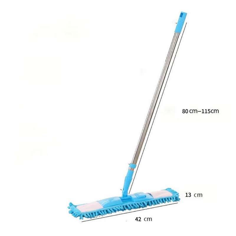 Adjustable Handle Flat Mop with Multi - Color Chenille Pad for Home Cleaning Mop