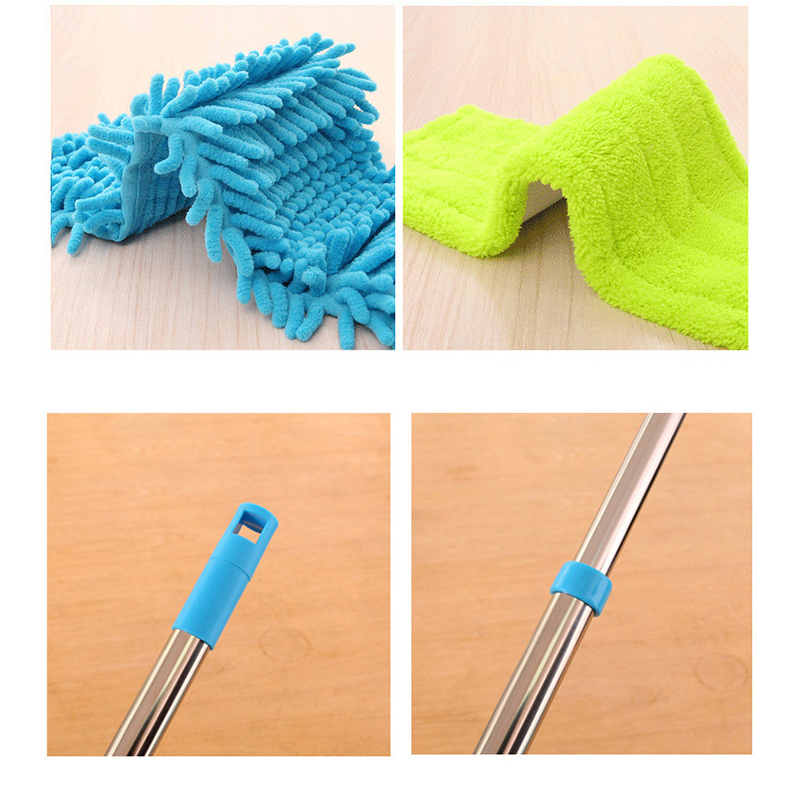 Colorful Reusable Pad Mop Stainless Steel Handle Flat Floor Cleaning Mop