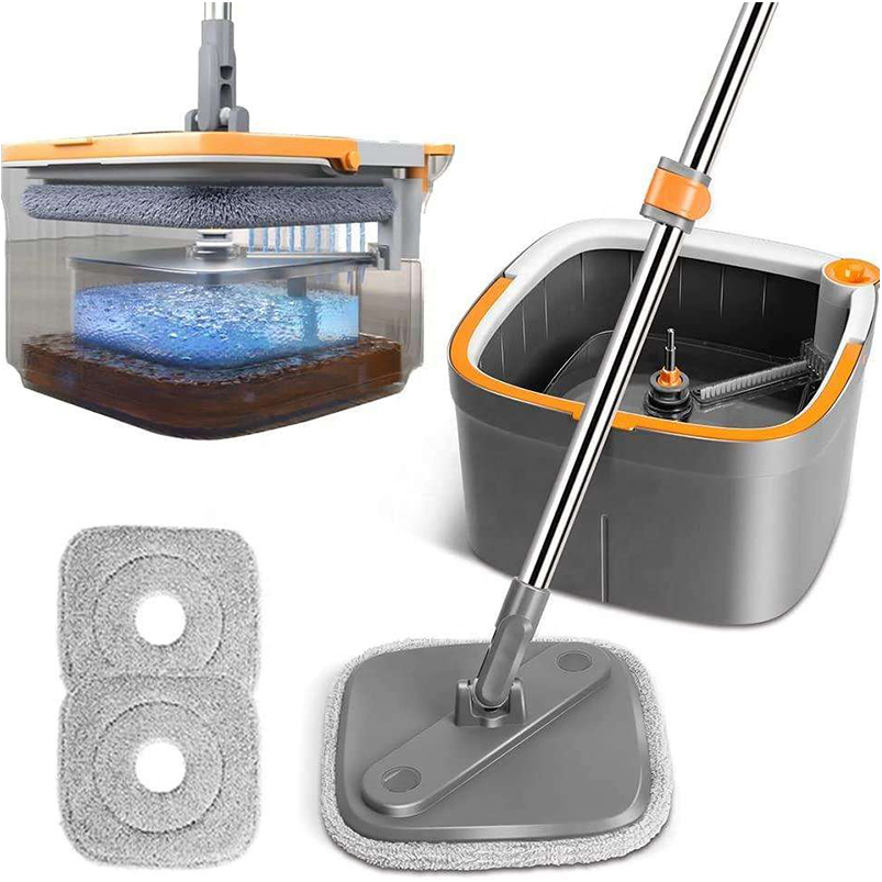 Ultimate Spin Mop Set with Microfiber Pads and 360 Rotation
