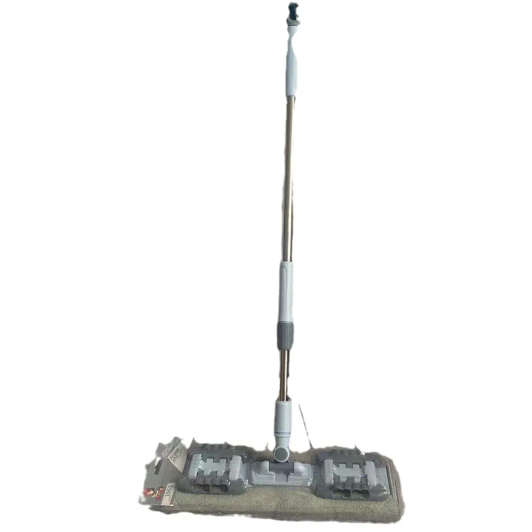 Interwoven Microfiber Flat Mop with Plastic/Metal Clip for Floor Cleaning