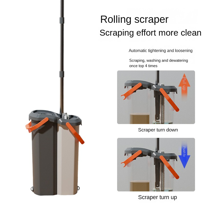New Mold Separation Detachable Bucket Large Microfiber Floor Cleaning Flat Mop