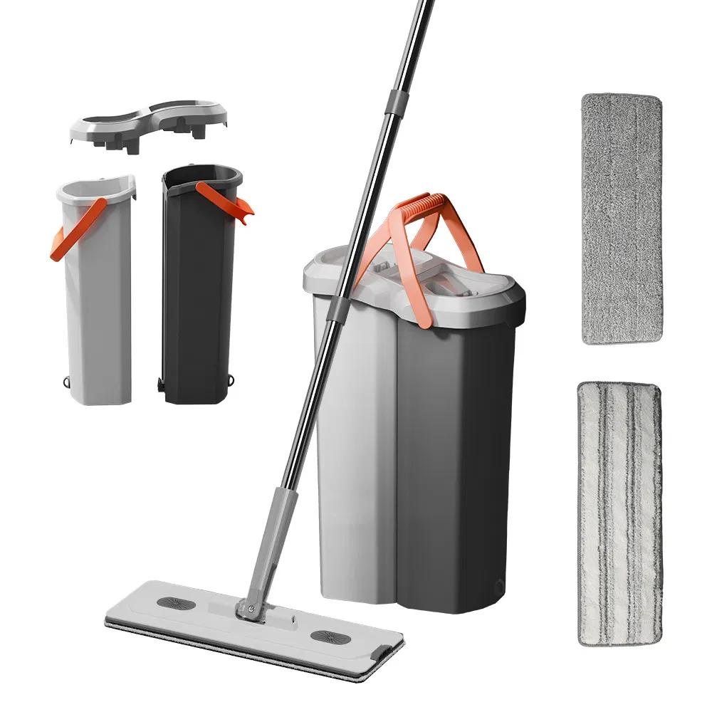 Large Flat Microfiber Mop with New Mold Separation Detachable Bucket Floor Cleaning