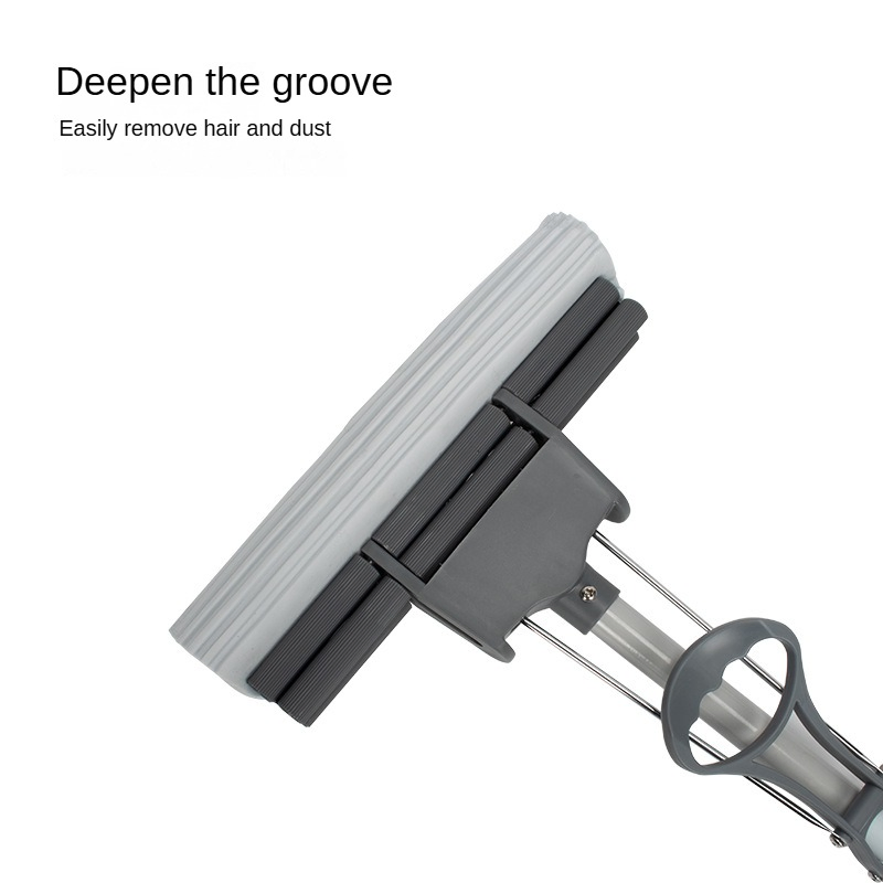 Deepen Groove PVA Hands-Free Sponge Cleaning Mop Self-Drying Foldable Mop