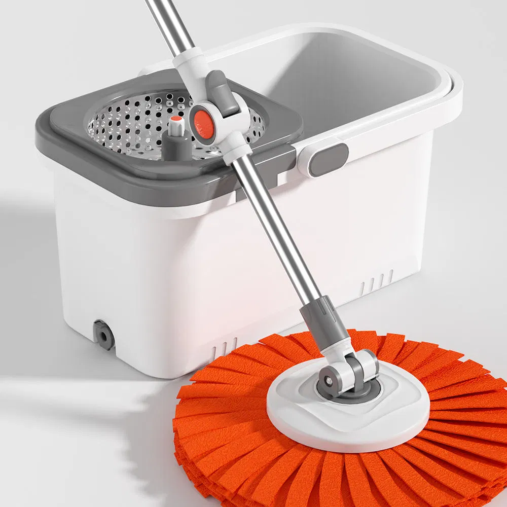 Household Telescopic Handle Mop Set Hand Wash Free Easy Cleaning Floor Rotating Microfiber Mop Head