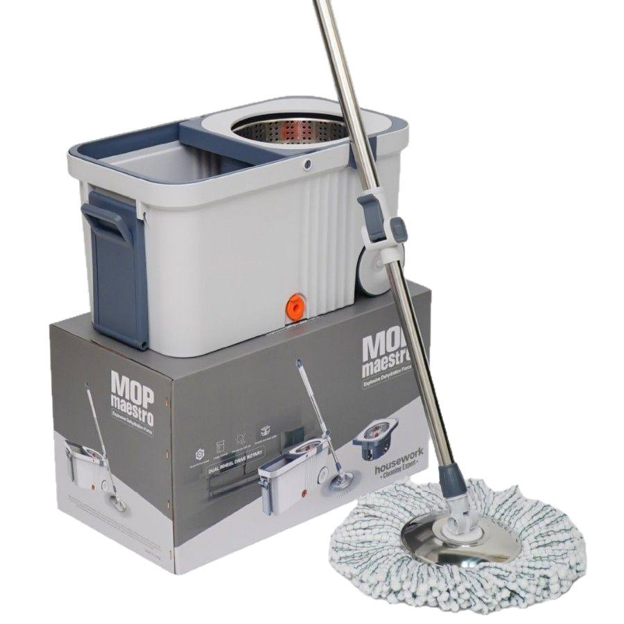 Telescopic Spin Mop Ultra-Fine Fiber Cutton Thread Floor Cleaning Mop and Bucket