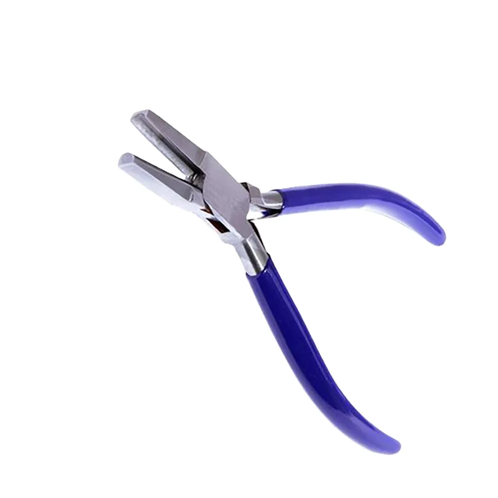 Professional Stainless Steel Flat Nose Jewelry Pliers With Rectangular Jaws And Blue Handles For Jewelry Making And Crafting
