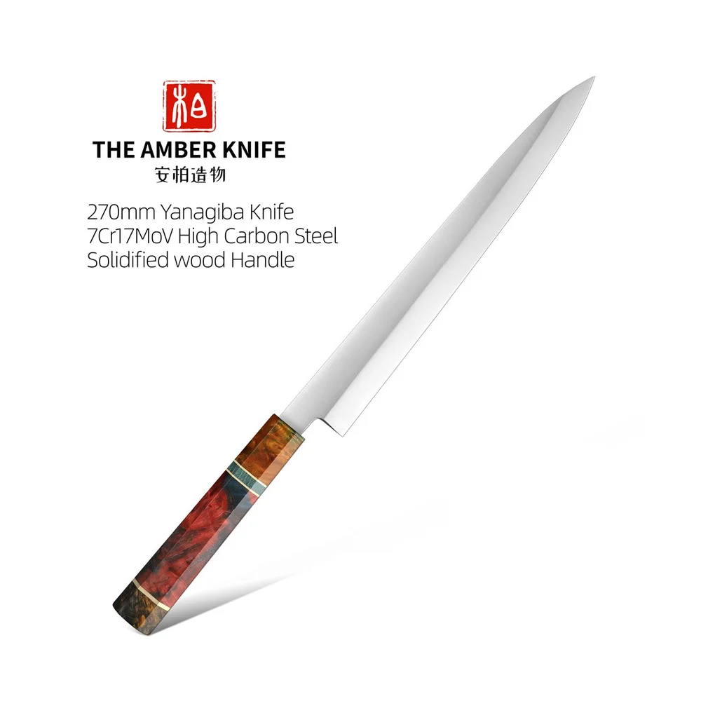 7cr17mov Yanagiba Knife High Carbon Steel 270mm Japanese Sushi Sashimi Fillet Knife Wood Handle Kitchen Knife By Amber