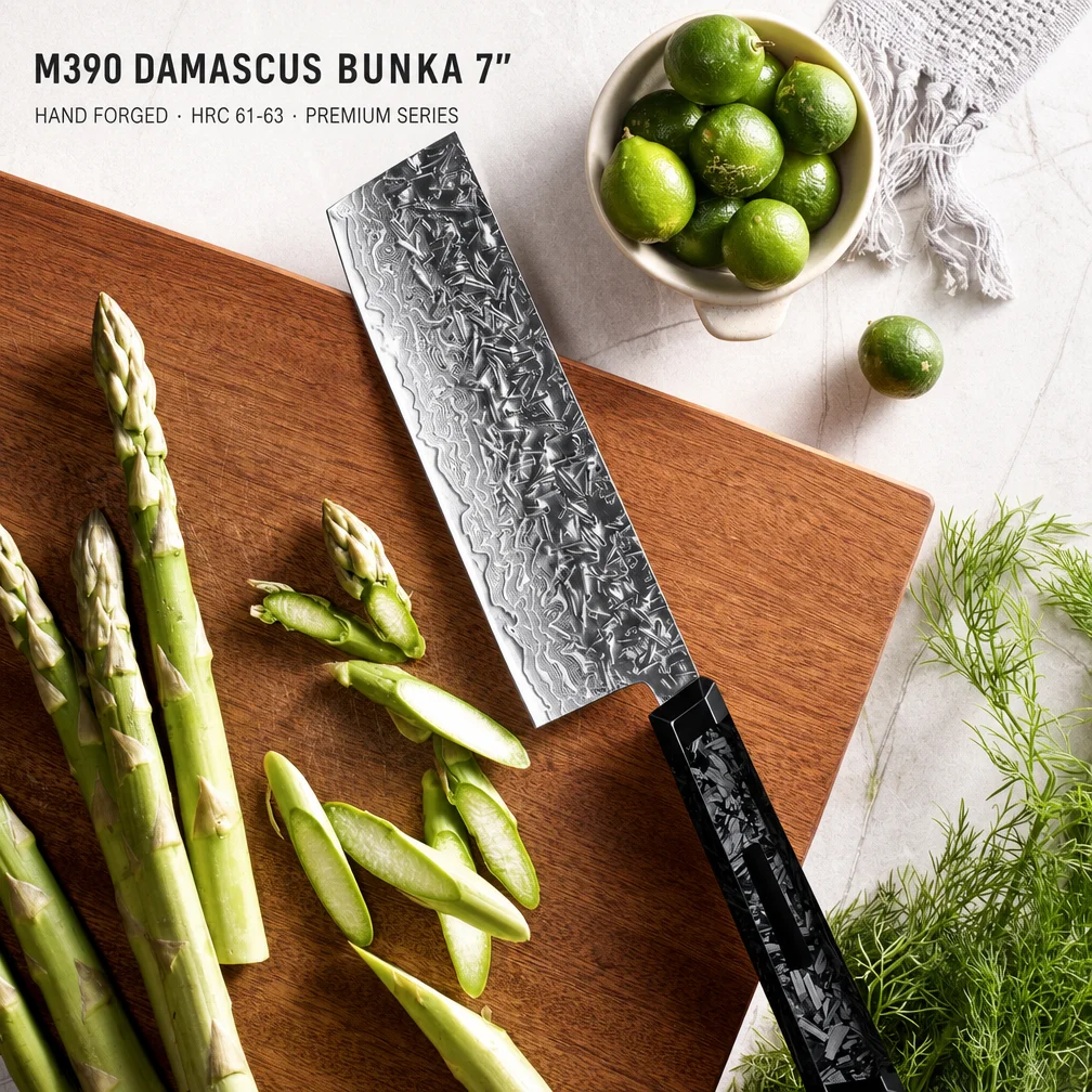M390 Kitchen Knife Powder Steel Hand Forged Japanese Carbon Steel Knives Nakiri Vegetable Meat Cleaver Cooking Tool Professional