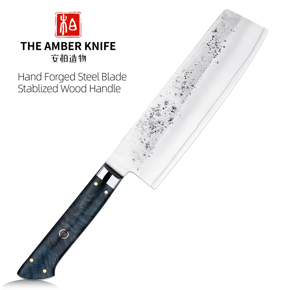 Amber Hand Forged Blade 7inch Nakiri Knife Vegetable Knife Japanese Kitchen Knives