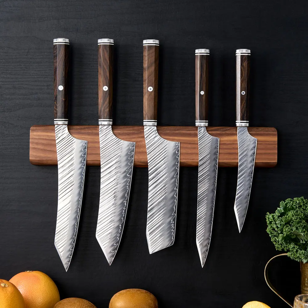 High Quality Kitchen Knife Set Luxury Wood Handle Vg10 Steel Japanese Knife Custom Japanese Knife Set With Logo