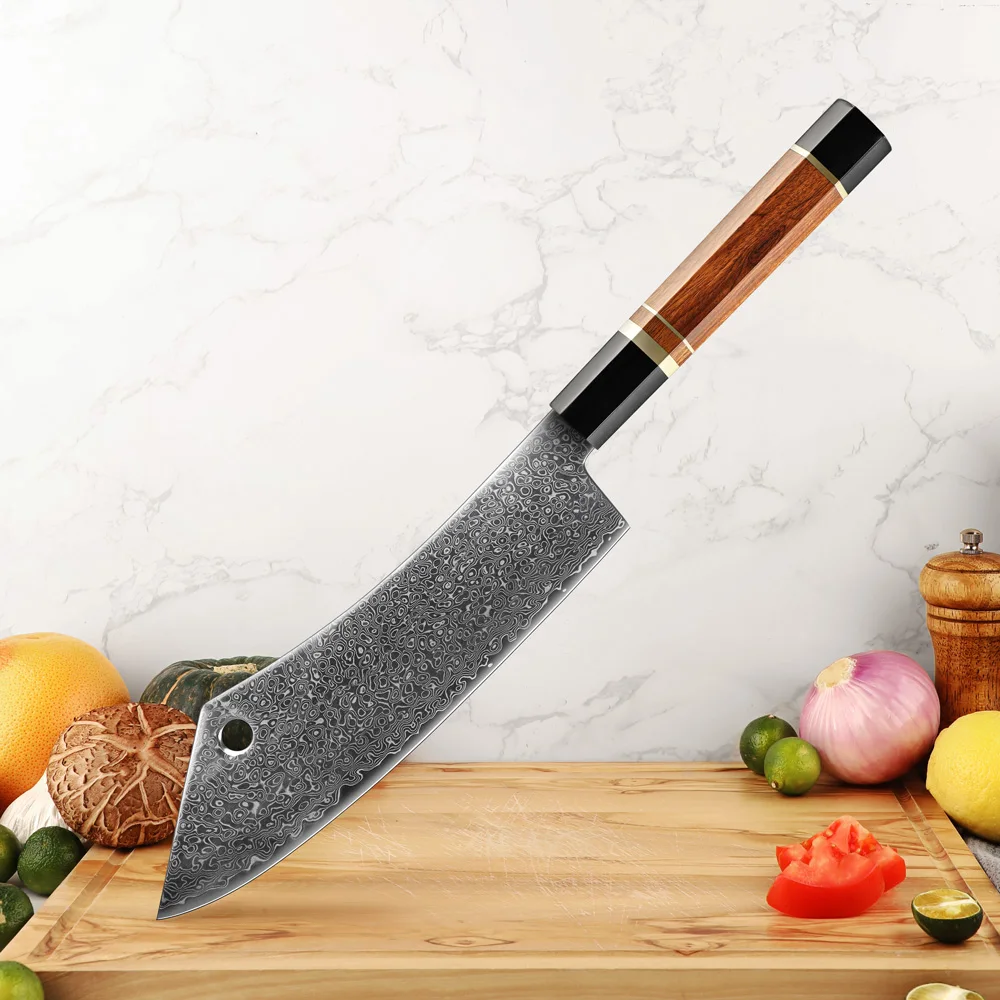 Amber Innovative 67 Layer Vg10 Japanese Damascus Butcher Knife Meat Cleaver Sharp Stainless Steel Kitchen Chef Knives Custom