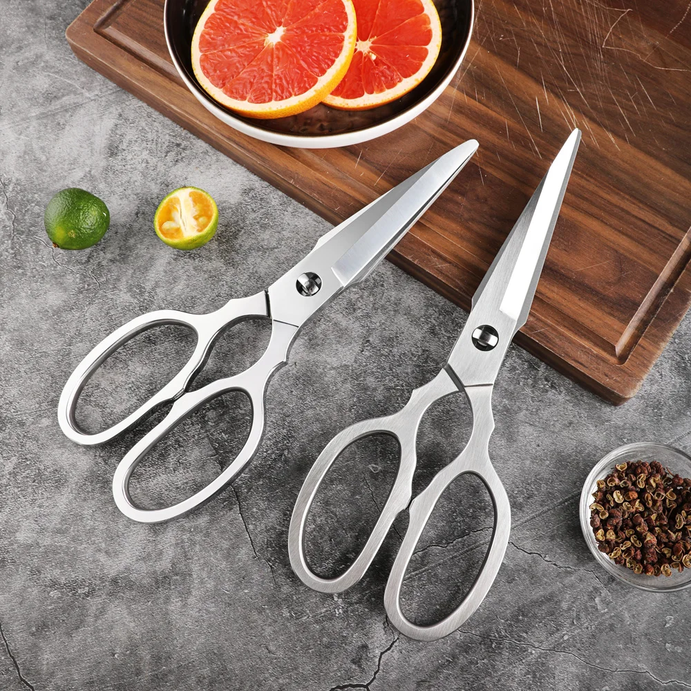 Amber Multifunctional Stainless Steel Chicken Meat Kitchen Shears Bone Scissors Herb Food Poultry Cutting Shear For Cooking Gift