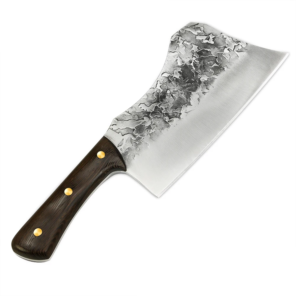 2021 Novelties 6.5 Inch Handmade Forged Stainless Steel Wooden Handle Sharp Durable Butcher Knife