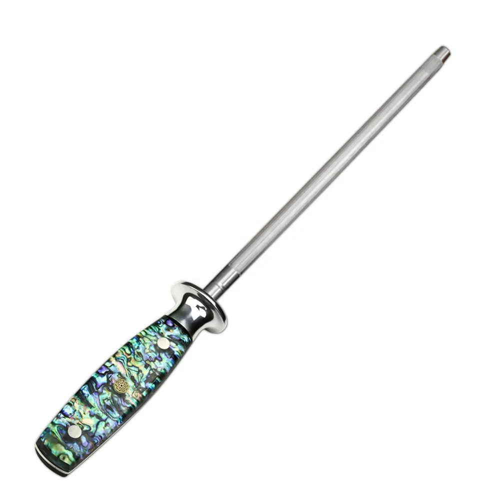 Professional Premium Quality High Carbon Steel Diamond Kitchen Knife Sharpener With Abalone Shell Handle