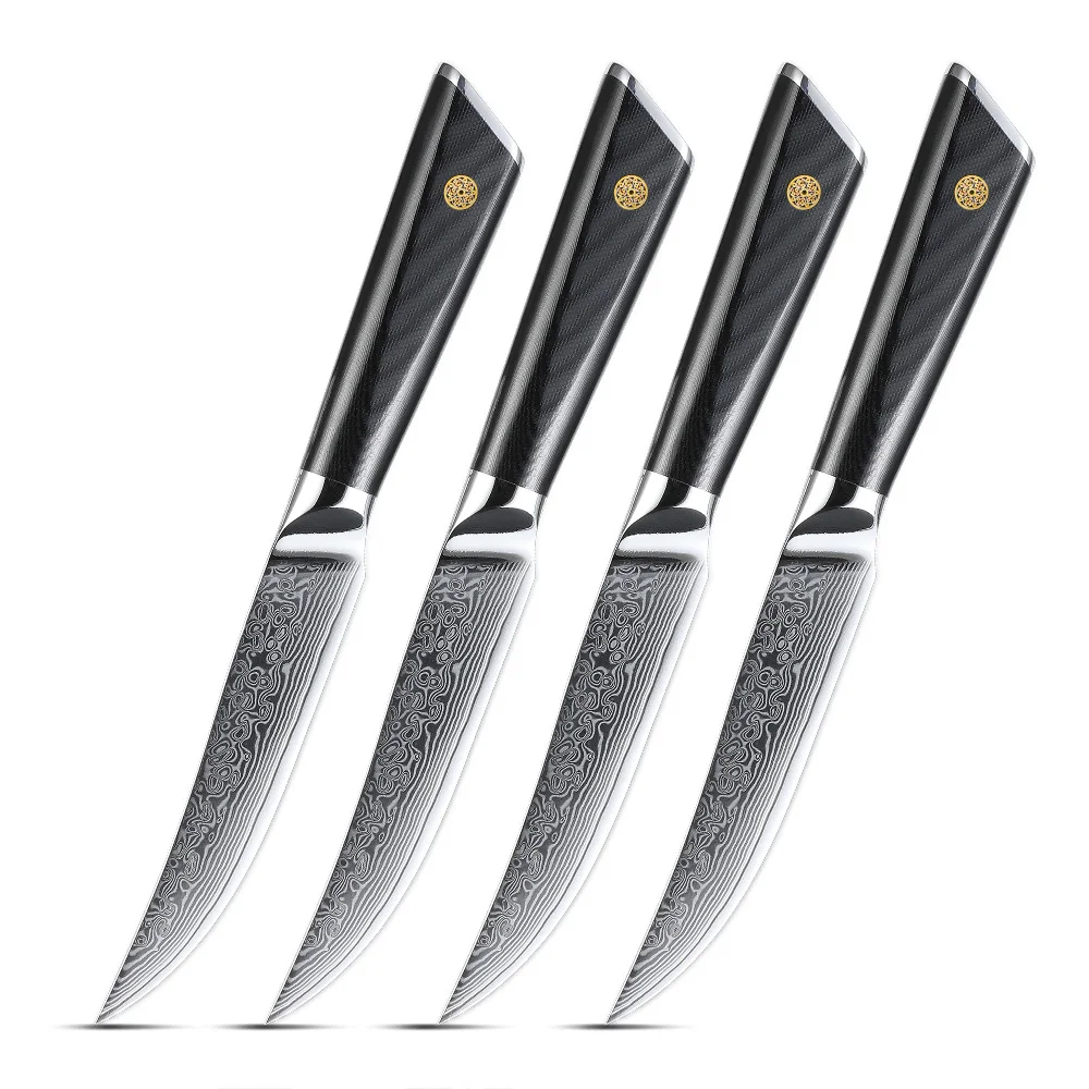 Best Damascus 67 Layer Kitchen Knife Set Kitchen Steak Knife Set Custom Steak Knives Set With G10 Handle