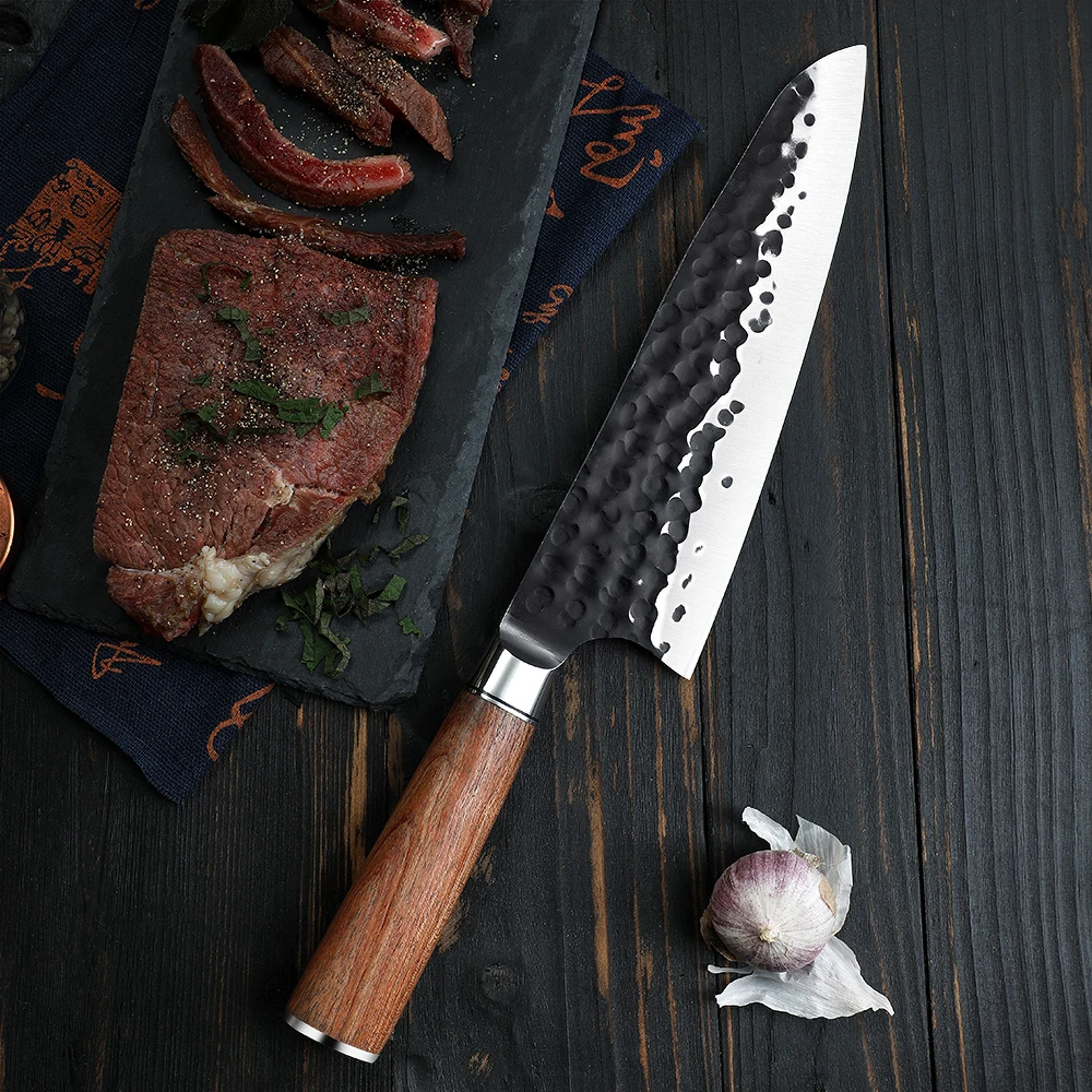 Wholesale Factory German High Carbon Steel 6.5 Inch Hand Forged Outdoor Gyuto Meat Cleaver Kitchen Butcher Knives Chef Knife