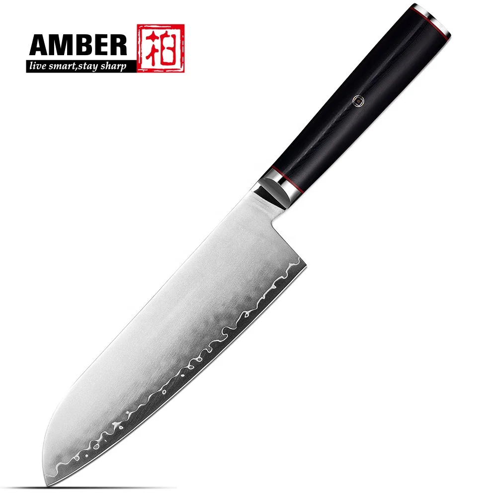 Best Seller Aogami Vg10 Carbon Steel Knnife Japanese Vegetable Knife Santoku Chef Knife With Black G10 Handle