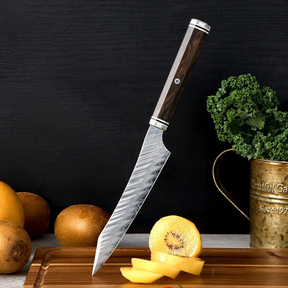 New Kitchen Utility Knife Vg10 High Carbon Steel Forged Blade Wood Handle Kitchen Petty Knives Custom Japanese Fillet Knife