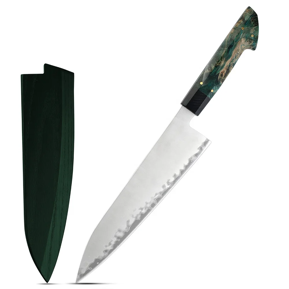 Amber Custom Logo Wooden Handle Knife Best Vg10 Japanese Kitchen Knife For Chef
