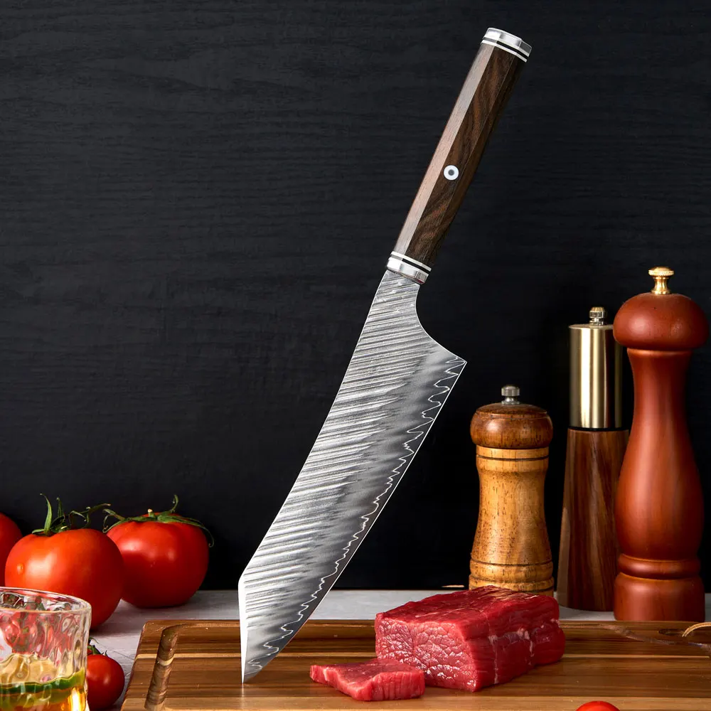 Amber New Kitchen Bunka Knife Vg10 Composite Steel Japanese Chef Vegetable Slicer Knives Natural Black Ziricote Wood Handle