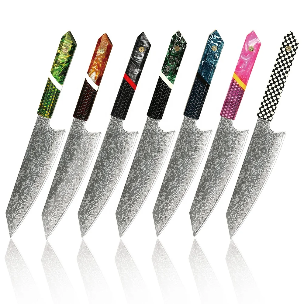8inch Professional Kitchen Knives 67layers Vg10 Damascus Steel Kitchen Knife Japanese Kitchen Knives With Resin Handle