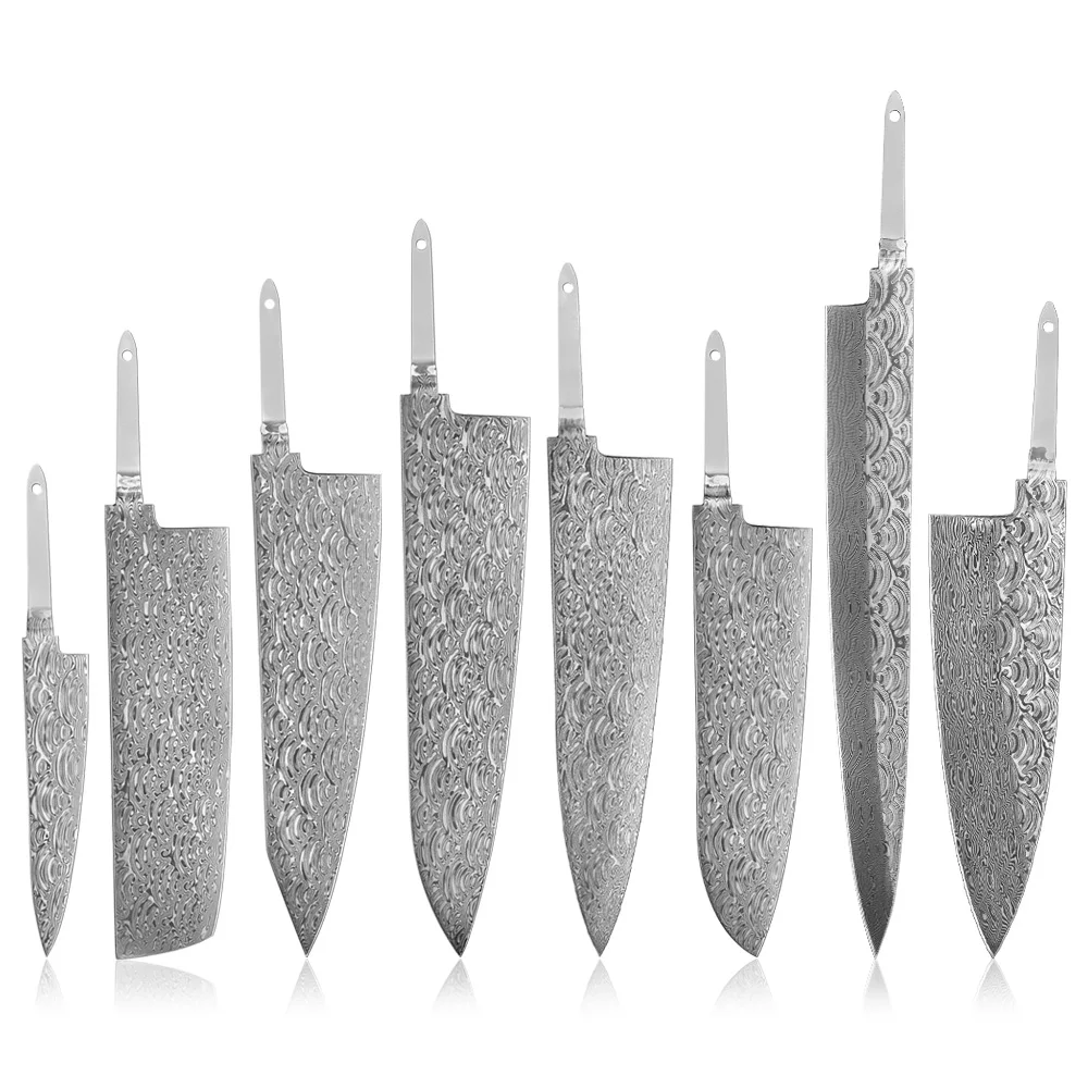 Customized 110 Layers Coreless Damascus Steel Blade Knife Blades Without Handles