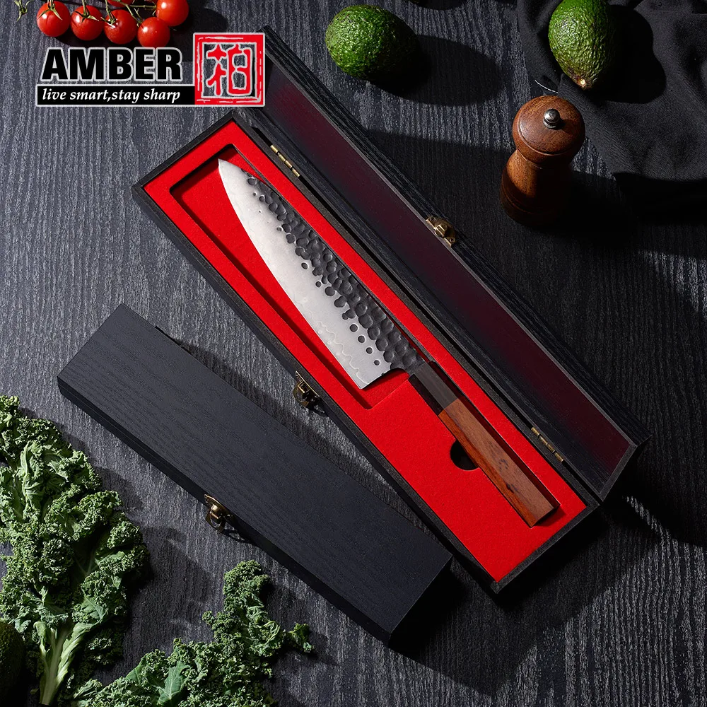 8 Inch High-endhand-forged Aus10 High Carbon Steel 3layer Japanese Knife Master Japanese Chef Knife With Wooden Handle