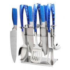 discount spot wholesale OEM high-quality customized 7-piece laser hollow handle stainless steel kitchen sets