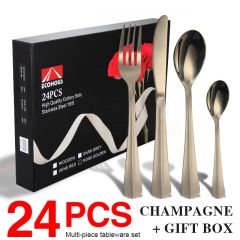 QANA Brand Wooden/Leather Case Stainless Steel 86pcs Cutlery Sets with All Kinds of Spoon, Fork, Knife