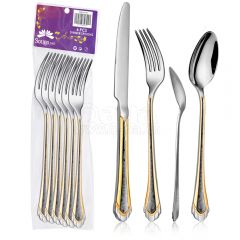 6PCS set with gold rim