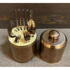 24PCS stainless steel titanium plated cutlery bucket