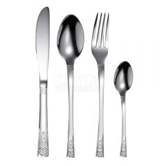 86PCS stainless steel tableware set, food grade tableware set, family restaurant tableware set