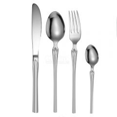 86PCS stainless steel tableware set, food grade tableware set, family restaurant tableware set