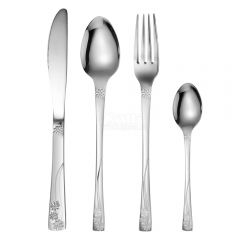 86PCS stainless steel tableware set, food grade tableware set, family restaurant tableware set