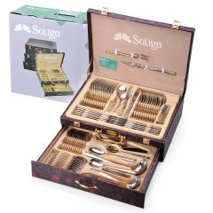 Gold plus Mirror Light 72/86PCS stainless steel tableware set