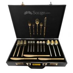 30/60 pieces cutlery set &amp; wooden case