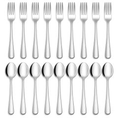 24-piece Forks and Spoons Silverware Set, Food Grade Stainless Steel Flatware Cutlery Set for Home