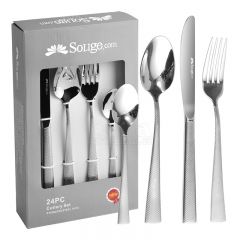 24pcs ABS handle cutlery set with window gift case