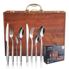 72PCS Wooden box tableware