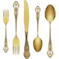 Silverware Set , Stainless Steel Gorgeous Retro Royal Flatware Set, , Kitchen utensils set Include Spoons And Forks Set, Mirror Finish, Dishwasher Safe