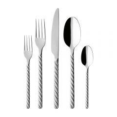 Stainless Steel Silverware Set, Flatware Cutlery Set with Twisted Rope Handle,  Mirror Polished Tableware