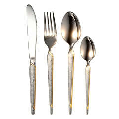 Food-Grade Stainless Steel Flatware Set, Mirror Polished Spoons And Forks Knife Set, Heavy Duty Cutlery Utensils Set for Home Kitchen Restaurant Wedding