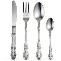 Food-Grade Stainless Steel Flatware Set, Mirror Polished Spoons And Forks Knife Set, Heavy Duty Cutlery Utensils Set for Home Kitchen Restaurant Wedding