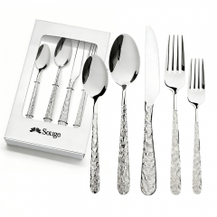 24PCS-Color boxSet Pattern handle Flatware Stock Buffed Polishing