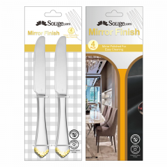 Advanced mirror finish + gold plating 4-piece knife set for dining