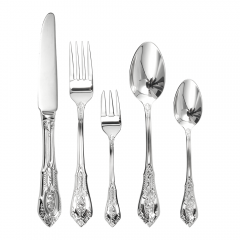 Retro Engraved Stainless Steel Western Dinnerware Set of Five