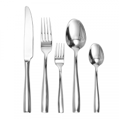 Silver spiral-patterned fine dining tableware set of 5 pieces